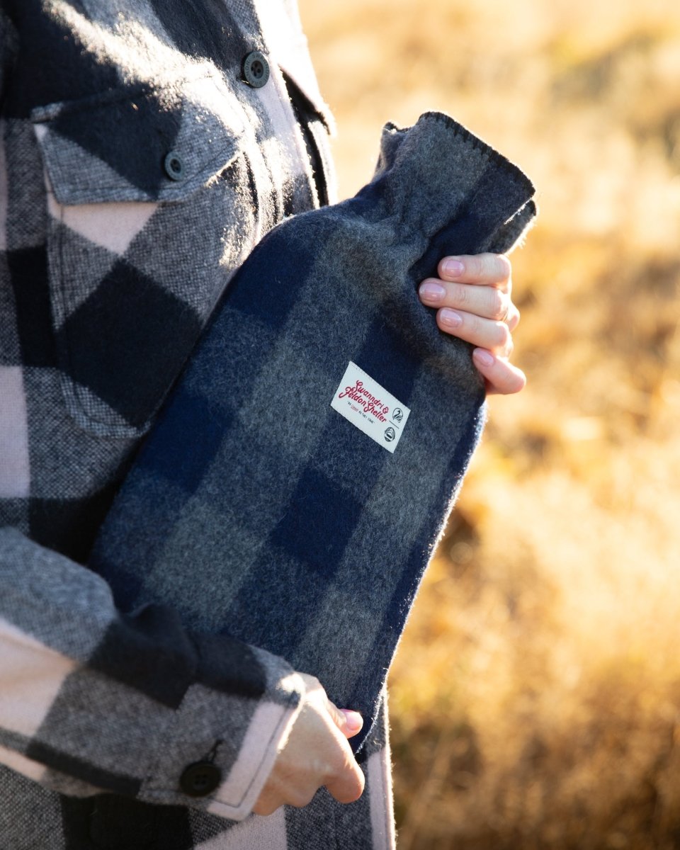 Feldon Swanndri Hot Water Bottle Cover - Grey Blue Check - NZ Offroader