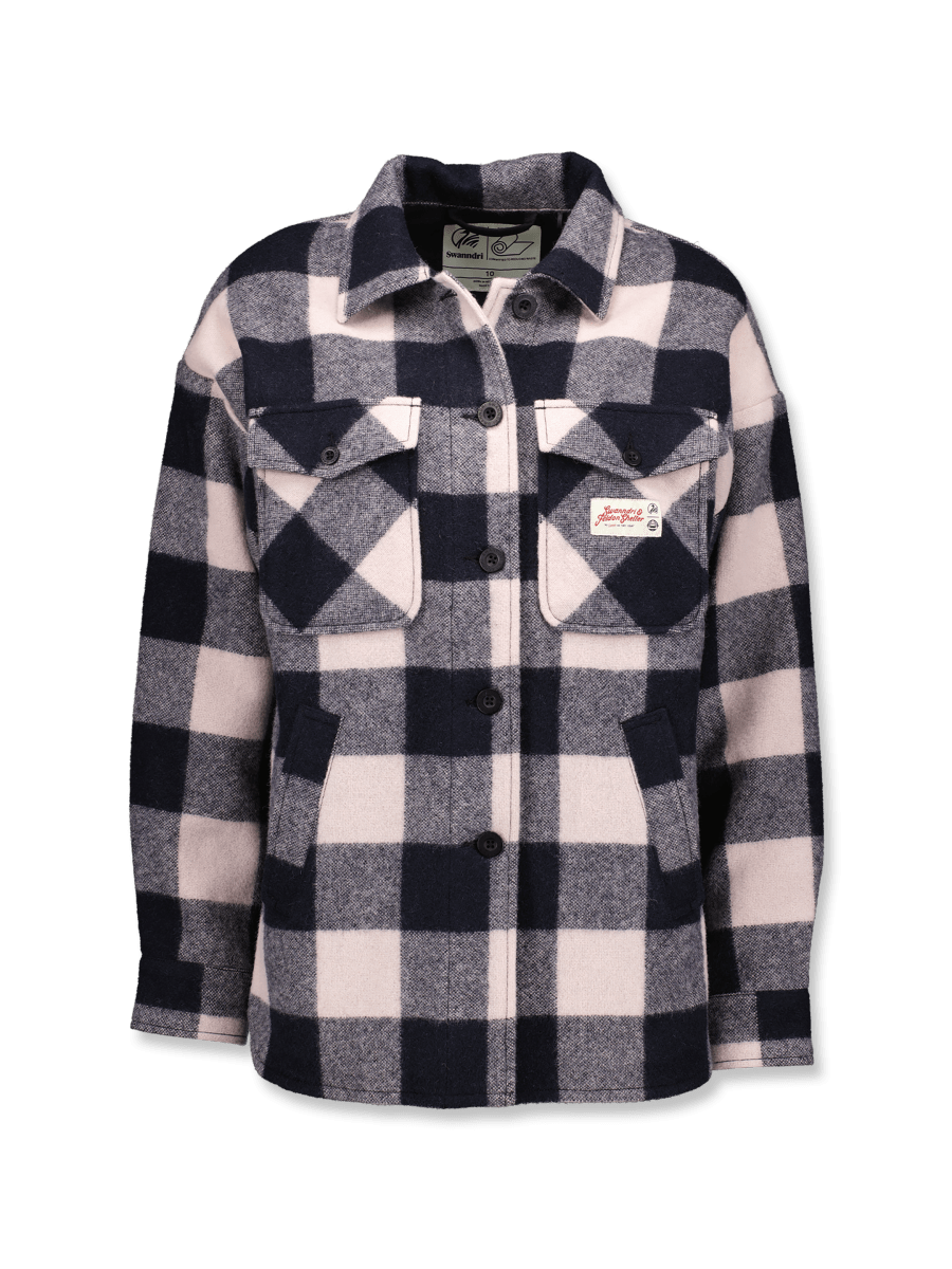 Feldon Swanndri Womens Wool Camp Shacket - Rose Check - NZ Offroader