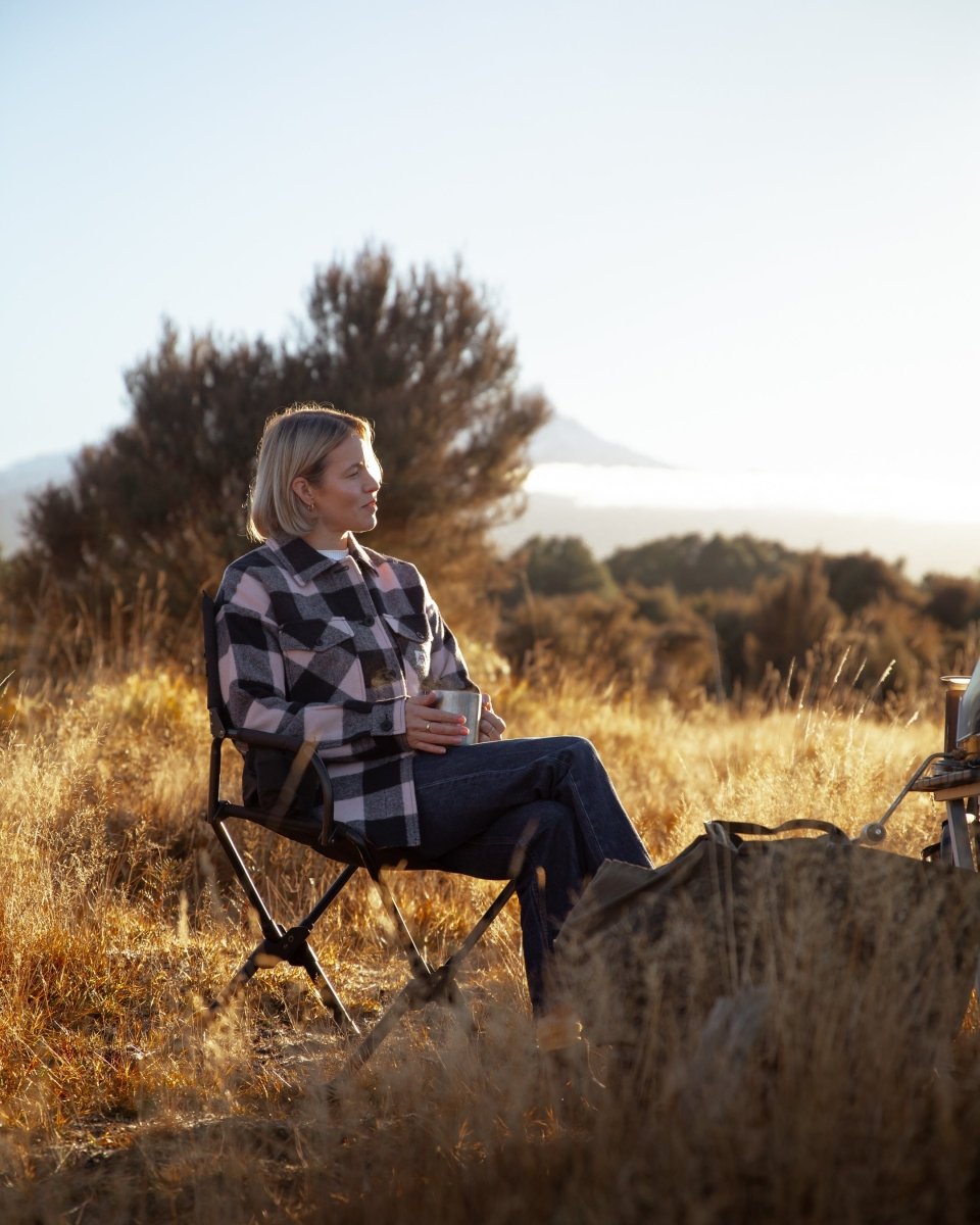 Feldon Swanndri Womens Wool Camp Shacket - Rose Check - NZ Offroader