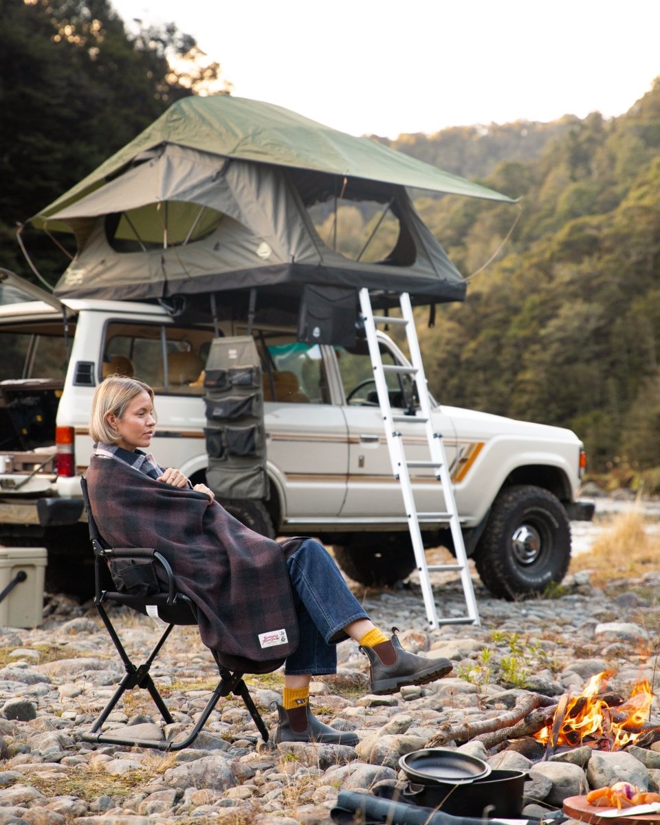 Feldon Swanndri Wool Camp Blanket - Plum Check - NZ Offroader
