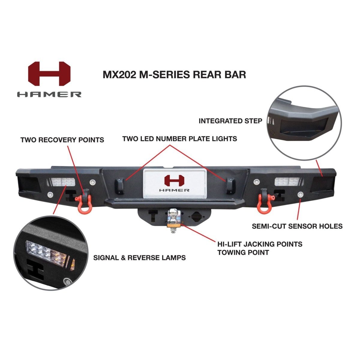 Hamer M - Series MX202 Rear Bar for Ford Ranger Raptor Next - Gen 2022+ - NZ Offroader