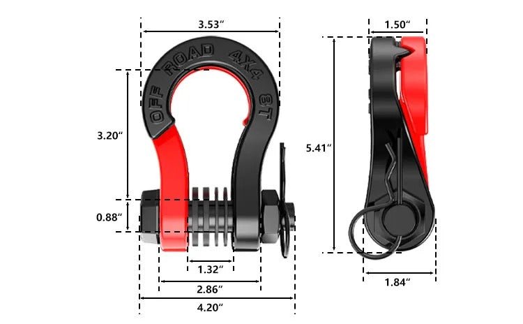 XGG - 8T Split D Shackle - NZ Offroader