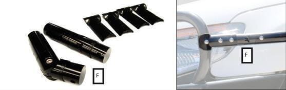 MCC Side Rail Swivel Kit with clamps. (Standard 50.8MM diameter Side Rails with big tube 55MM - 61MM diameter MCC Premium Series Bar - 808/McArmor) - NZ Offroader