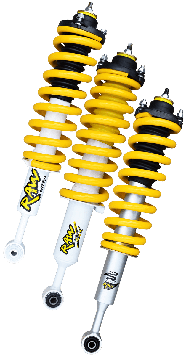 RAW 4x4 Preassembled Hight Adjustable Coil Over Struts to suit Ford Ranger PX1/2 2011+ and Mazda BT-50 2011-7/2020 - NZ Offroader