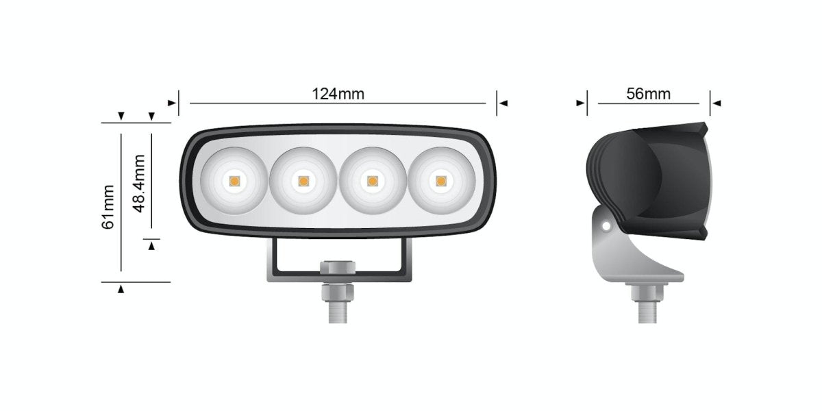 STEDI 2 Pack 20W LED Work Light Slim Black - NZ Offroader