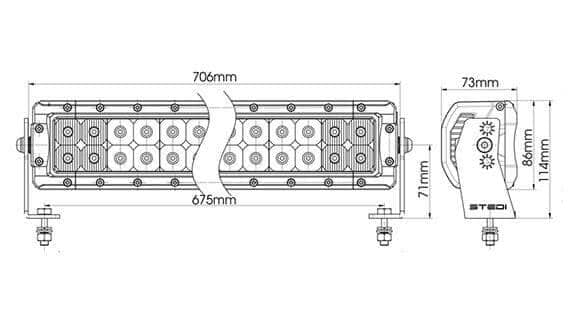 STEDI 28 Inch ST4K 52 LED Double Row Light Row - NZ Offroader