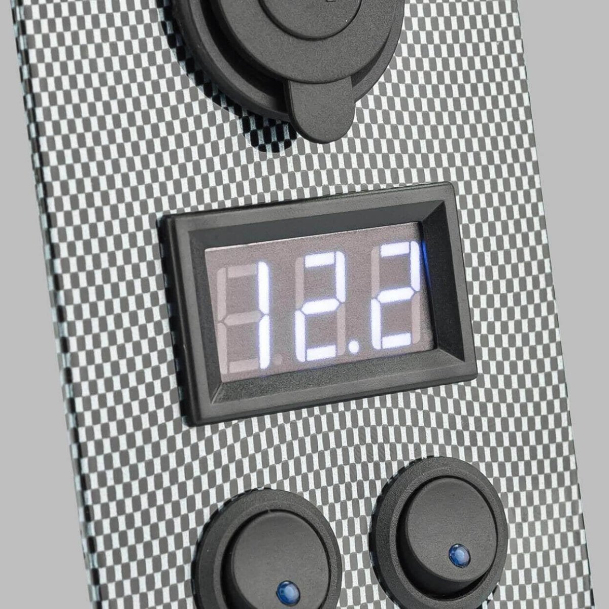 STEDI Carbon Switch Panel with USB and Digital Volt Meter - NZ Offroader