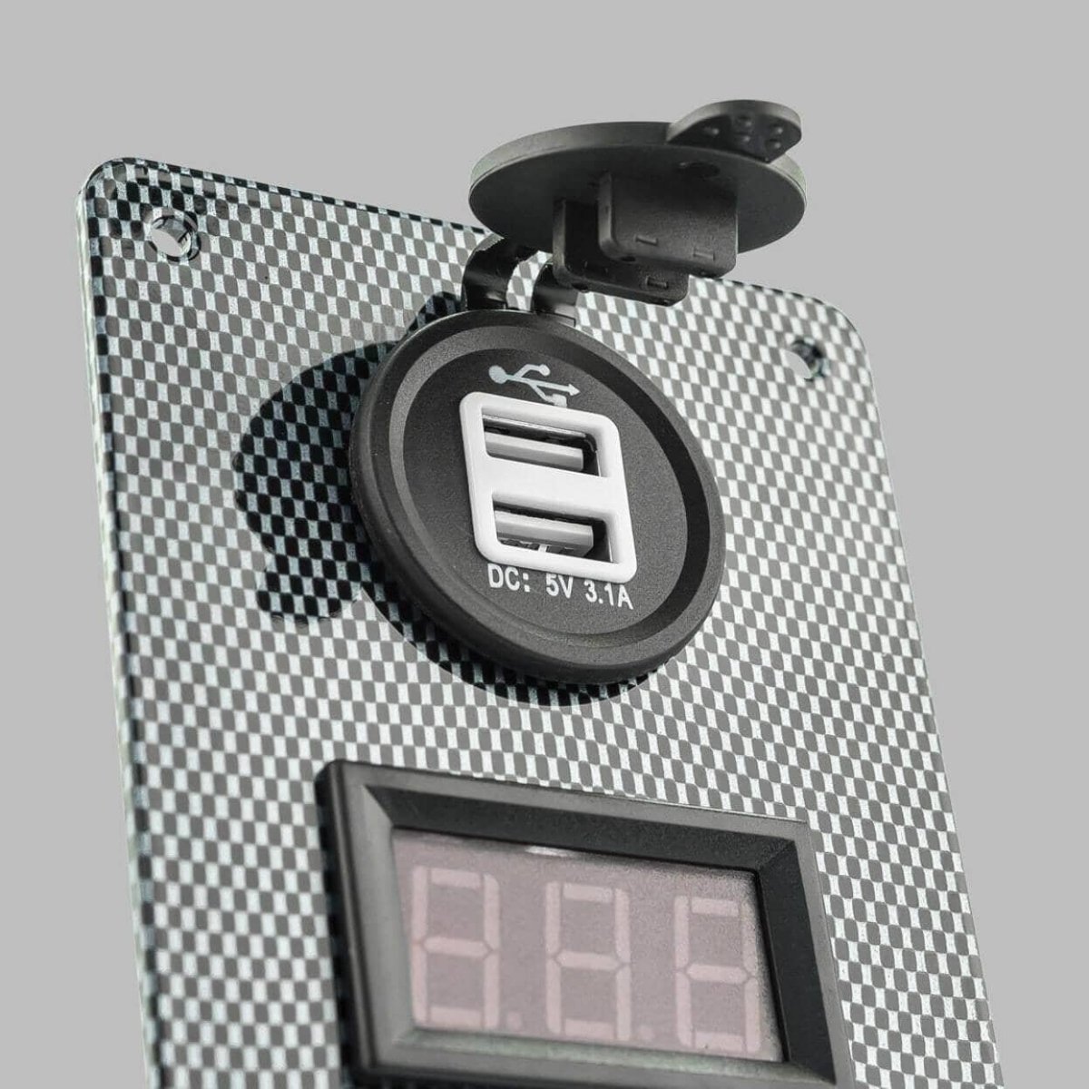 STEDI Carbon Switch Panel with USB and Digital Volt Meter - NZ Offroader