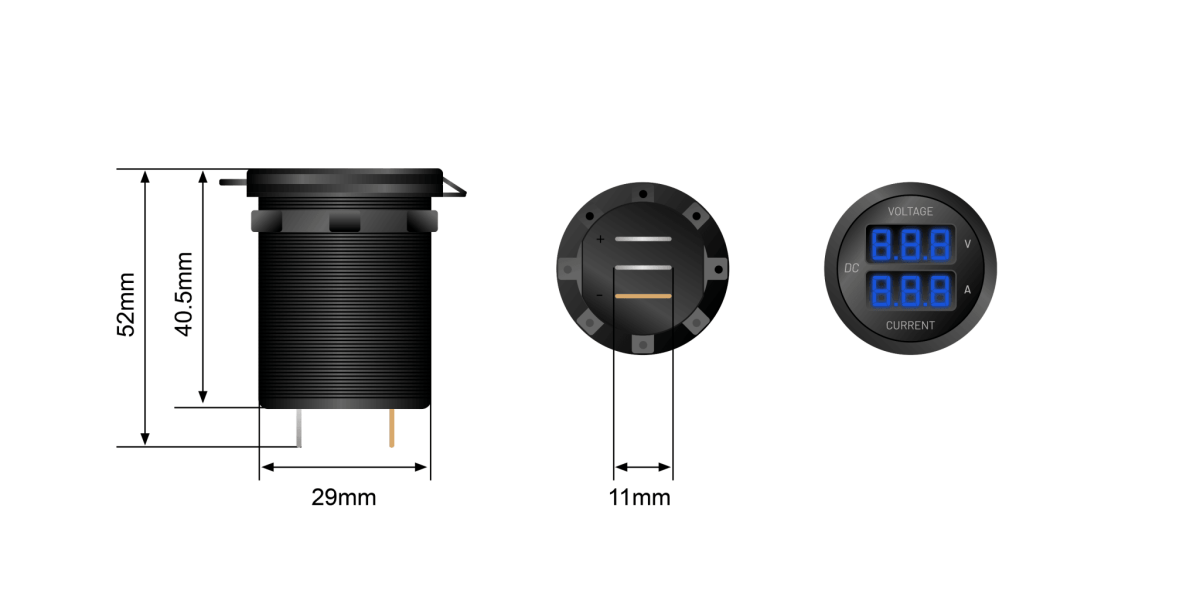 STEDI Dual Display 4x4 Volt & Amp Meter - NZ Offroader