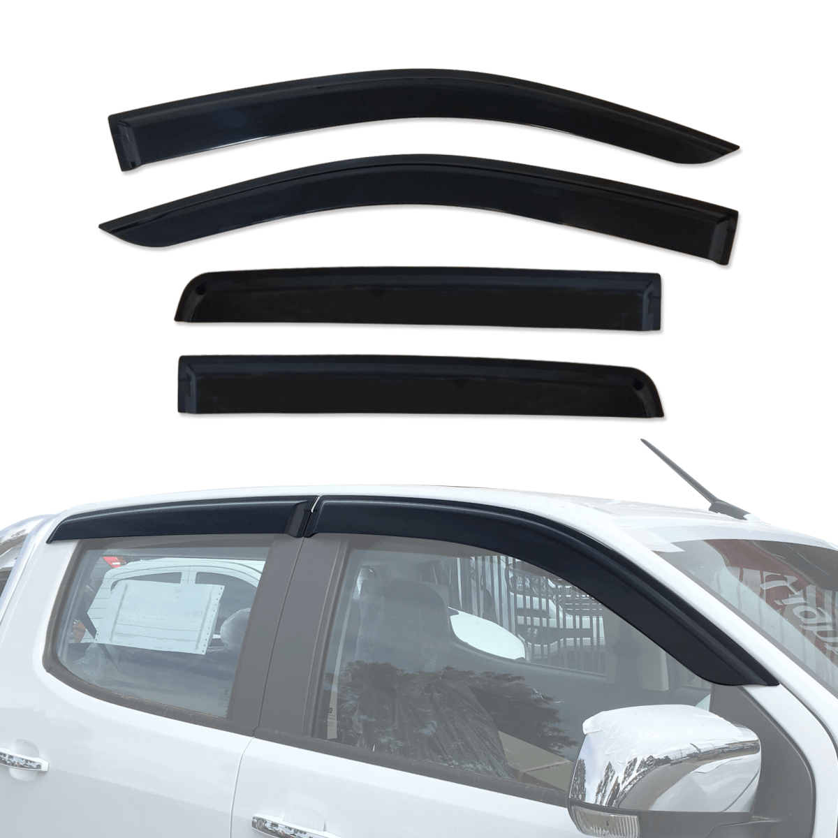 AUSGO Holden Colorado Dual Cab RG Series 2012 - 2020 Injection Monsoon Weather Shields - NZ Offroader