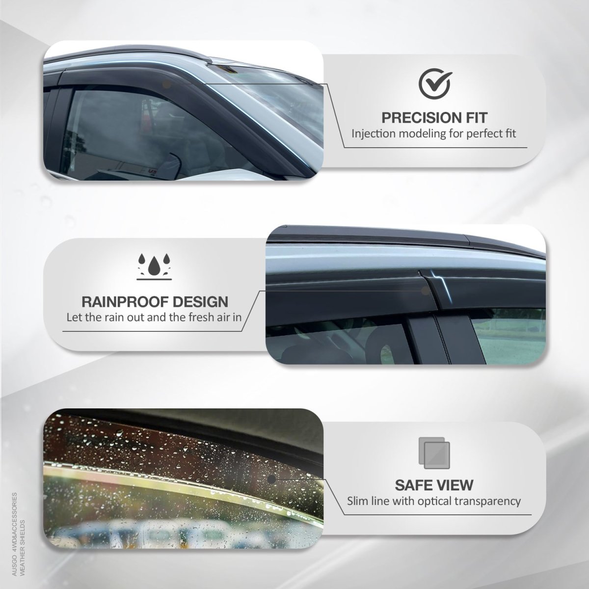 AUSGO ISUZU MUX MU - X 2021 - Onwards Injection Monsoon Weather Shields - NZ Offroader