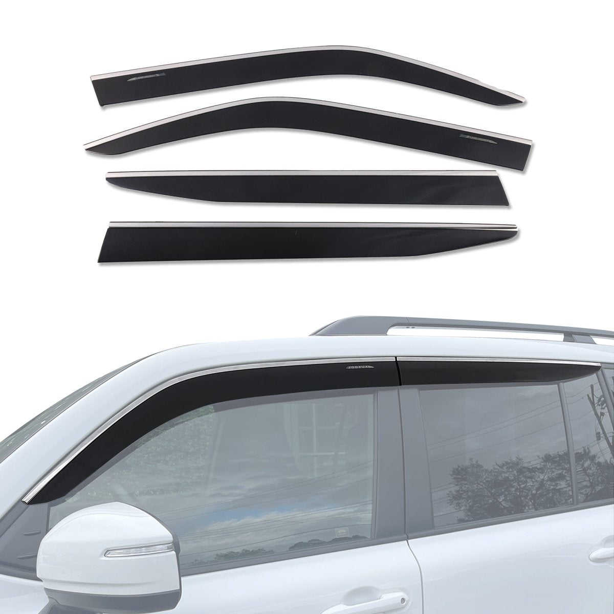 AUSGO Lexus LX Series LX500d LX600 2021 - Onwards Monsoon Weather Shields with Stainless Trim - NZ Offroader