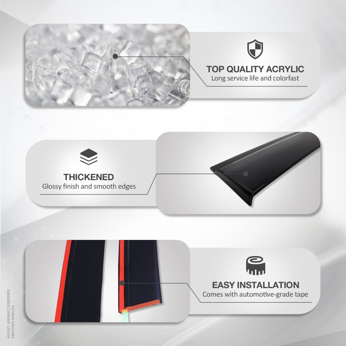 AUSGO Mazda BT - 50 BT50 TF Series Dual Cab 2020 - Onwards Injection Monsoon Weather Shields - NZ Offroader