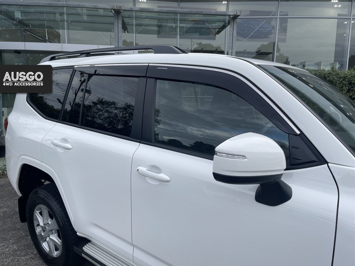 AUSGO Toyota Land Cruiser 300 Series 2021 - Onwards Monsoon Weather Shields with Stainless Trim - NZ Offroader