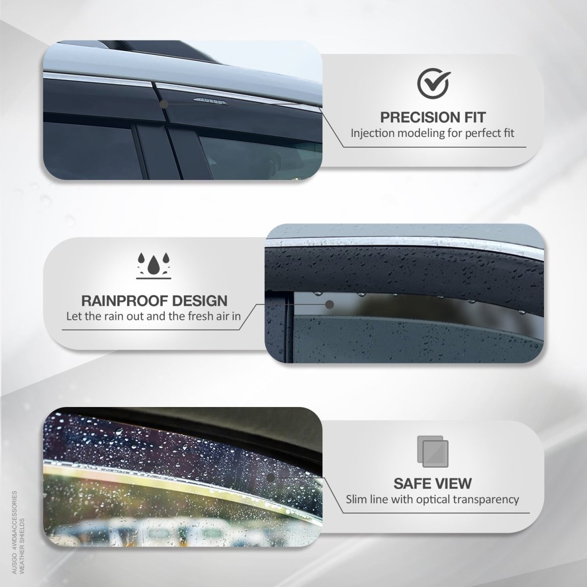 AUSGO Toyota RAV4 2019 - Onwards Monsoon Weather Shields with Stainless Trim - NZ Offroader