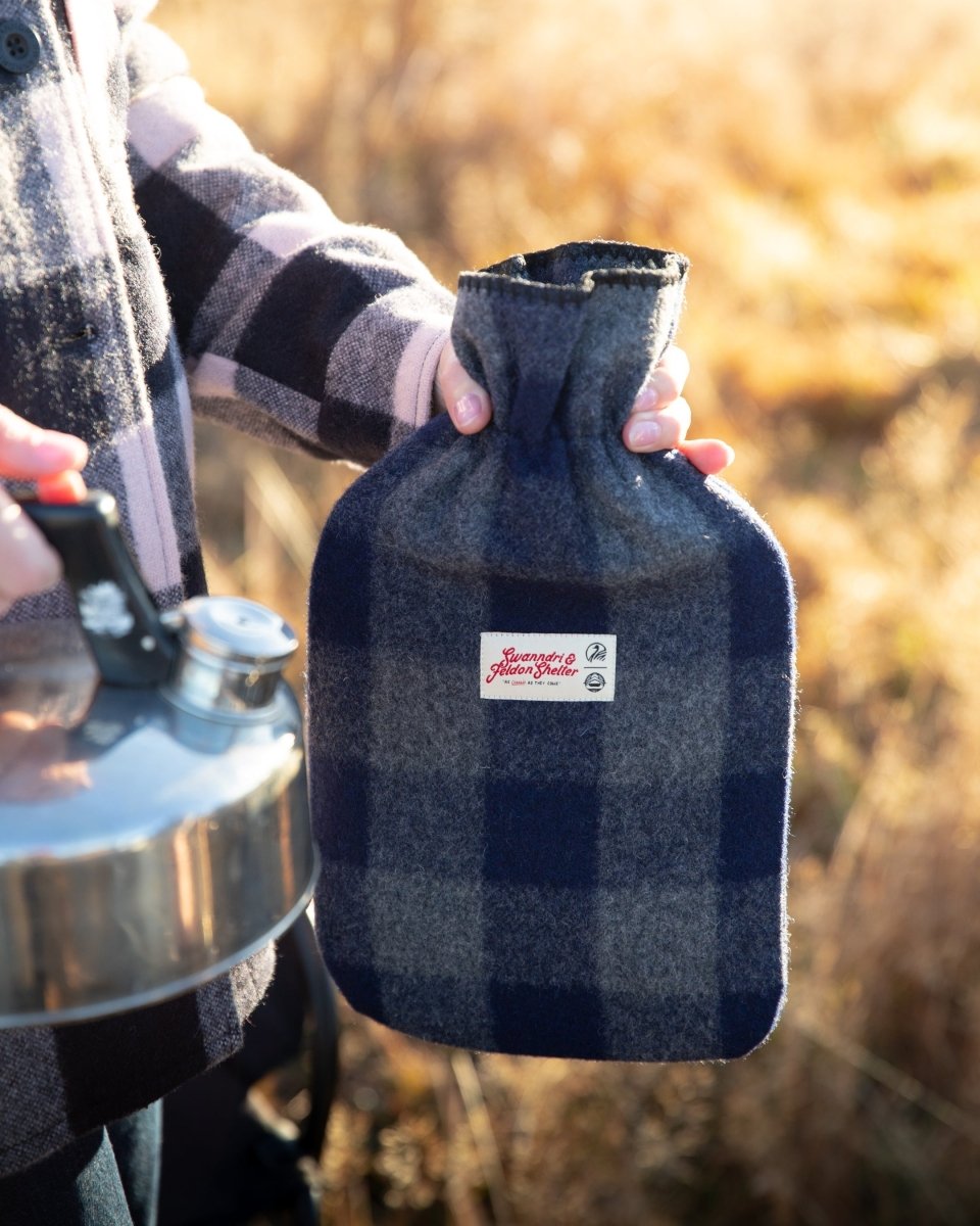 Feldon Swanndri Hot Water Bottle Cover - Grey Blue Check - NZ Offroader