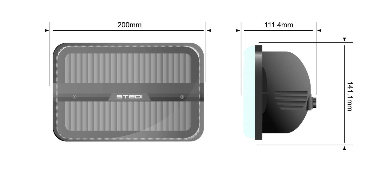 STEDI Homage Rectangle 7"x5" - (5700K) - NZ Offroader