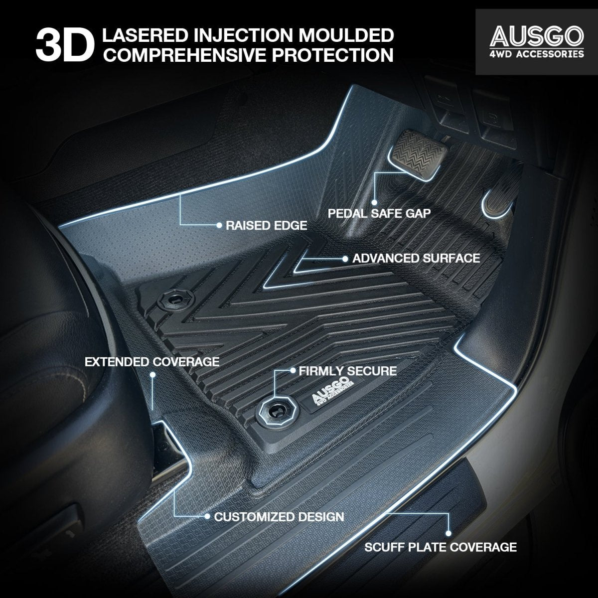 Toyota Hilux 2015 - Onwards Injection Car Floor Mats (Auto Trans) - NZ Offroader