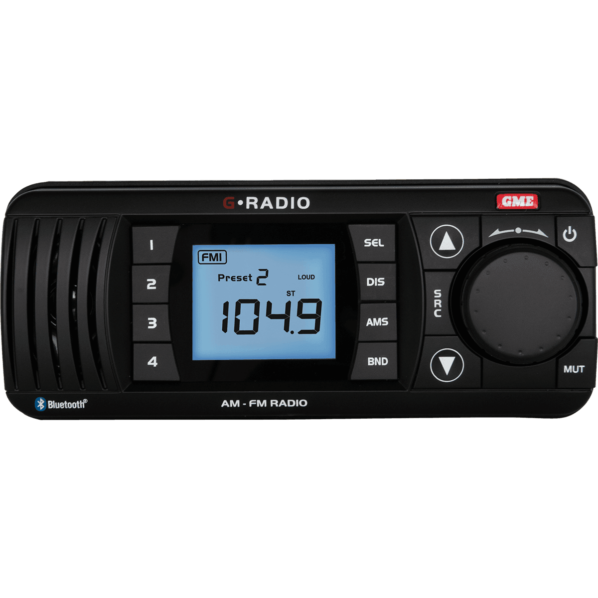 GME GR300BTB Bluetooth AM/FM Marine Stereo - Black - NZ Offroader
