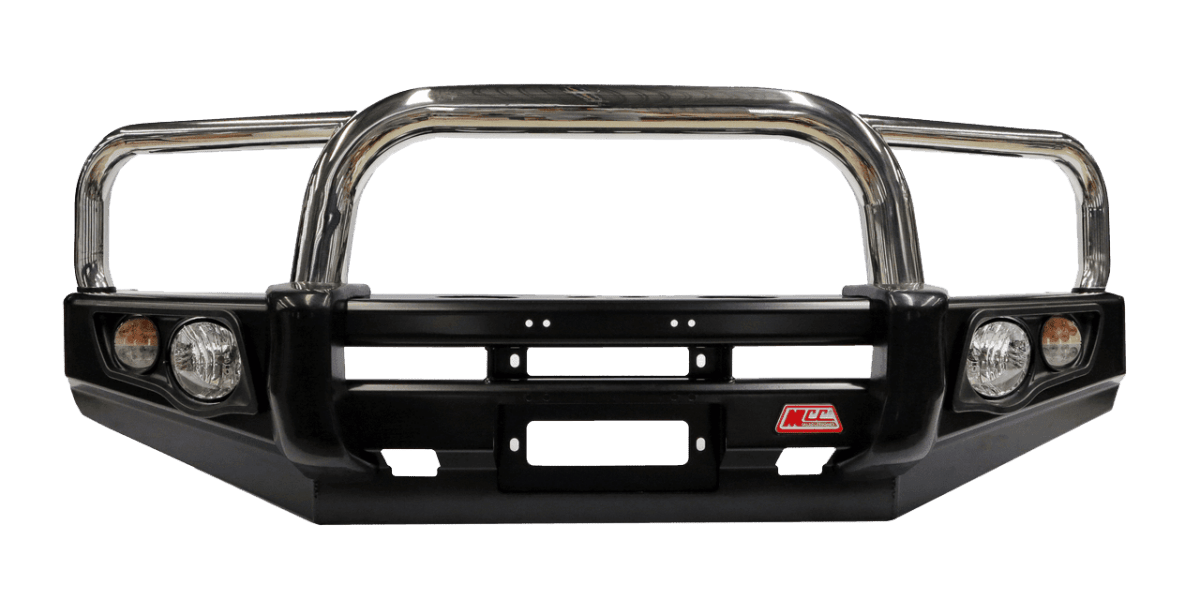 MCC Falcon 707-01 Triple Loop Winch Bar for Mitsubishi Triton MQ 2015 - 2018 - Includes Replacement Washer Bottle and Underbody Protection Plates - NZ Offroader