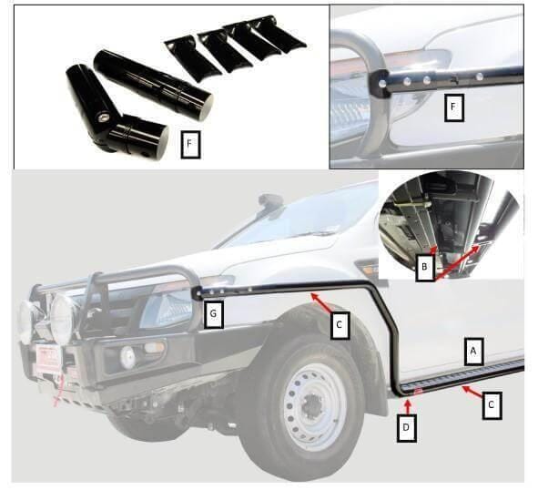 MCC Side Rails 030-09SR for Toyota FJ Cruiser 2007 - current - NZ Offroader