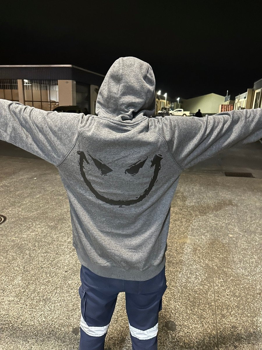STED Hoodie - Charcoal Smiley - NZ Offroader
