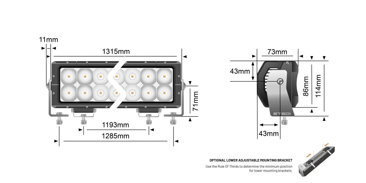 STEDI 52 Inch ST4K 100 LED Double Row Light Bar - NZ Offroader