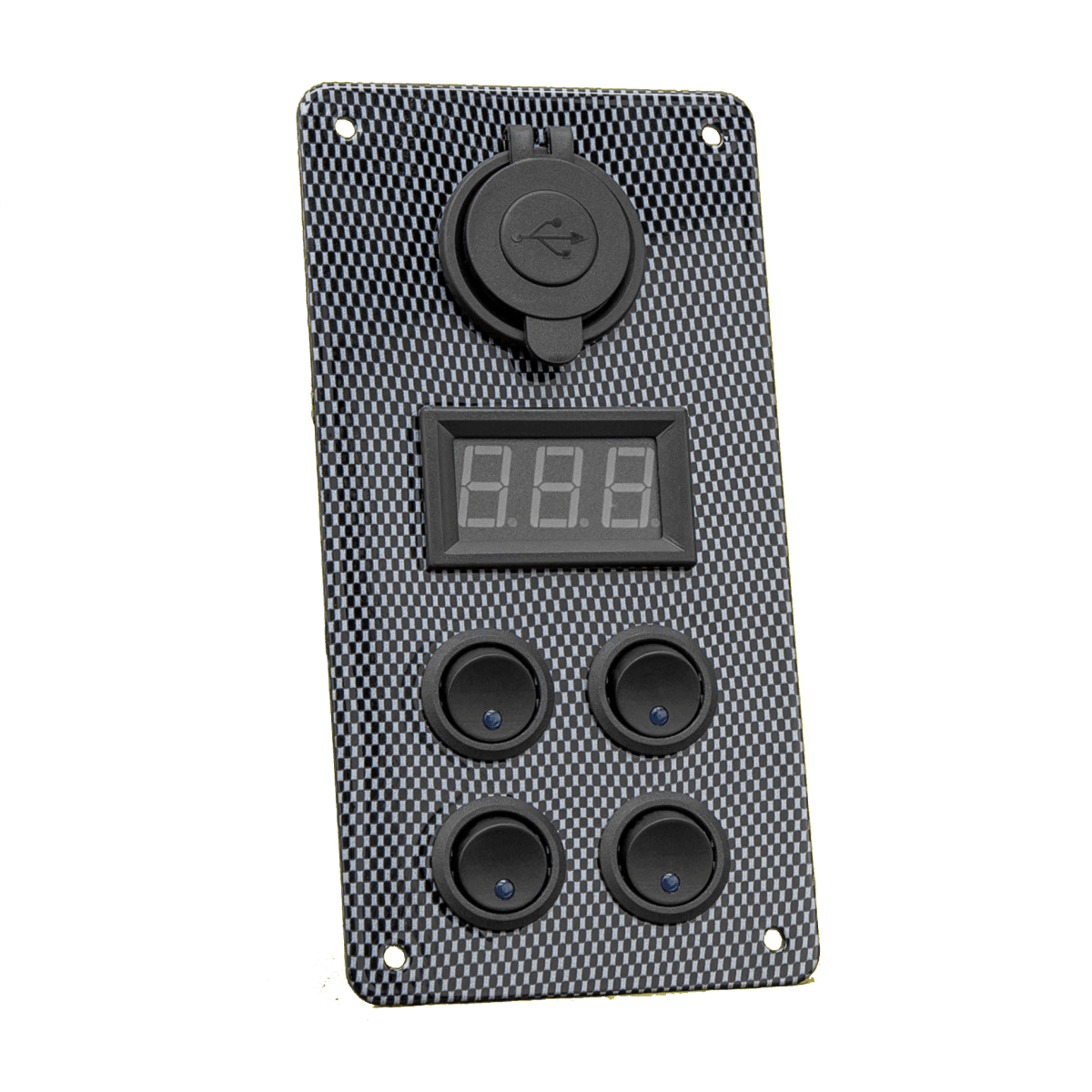 STEDI Carbon Switch Panel with USB and Digital Volt Meter - NZ Offroader