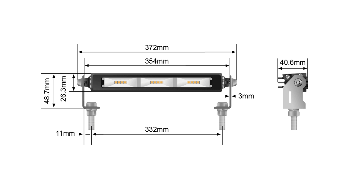 STEDI Micro V2 13.9 Inch 24 LED Flood Light (Amber) - NZ Offroader